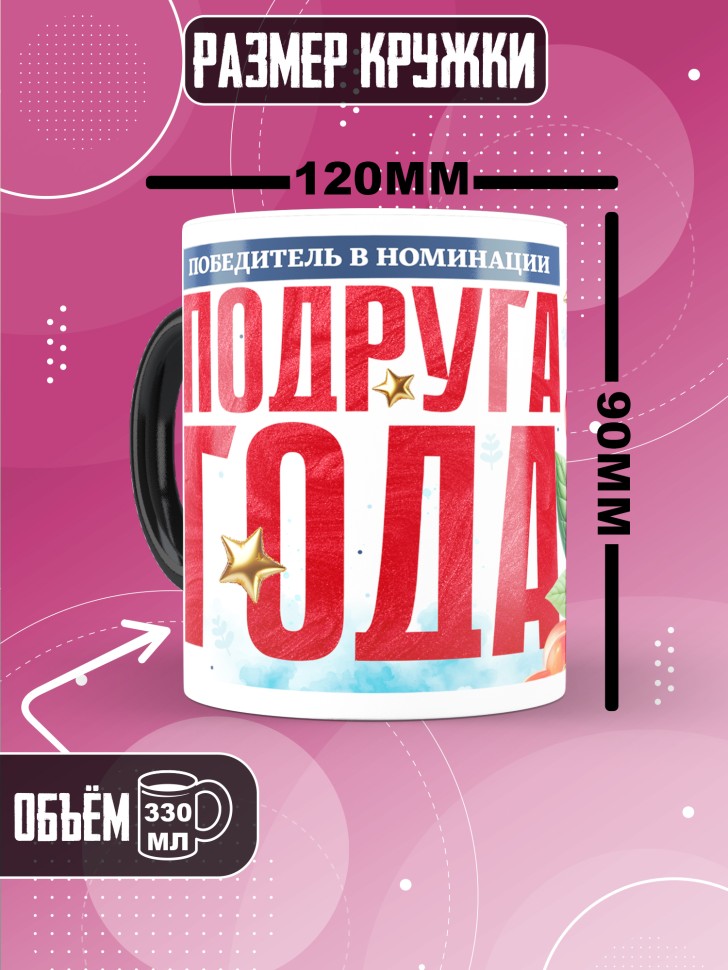 Кружка хамелеон с надписью любимой подруге 