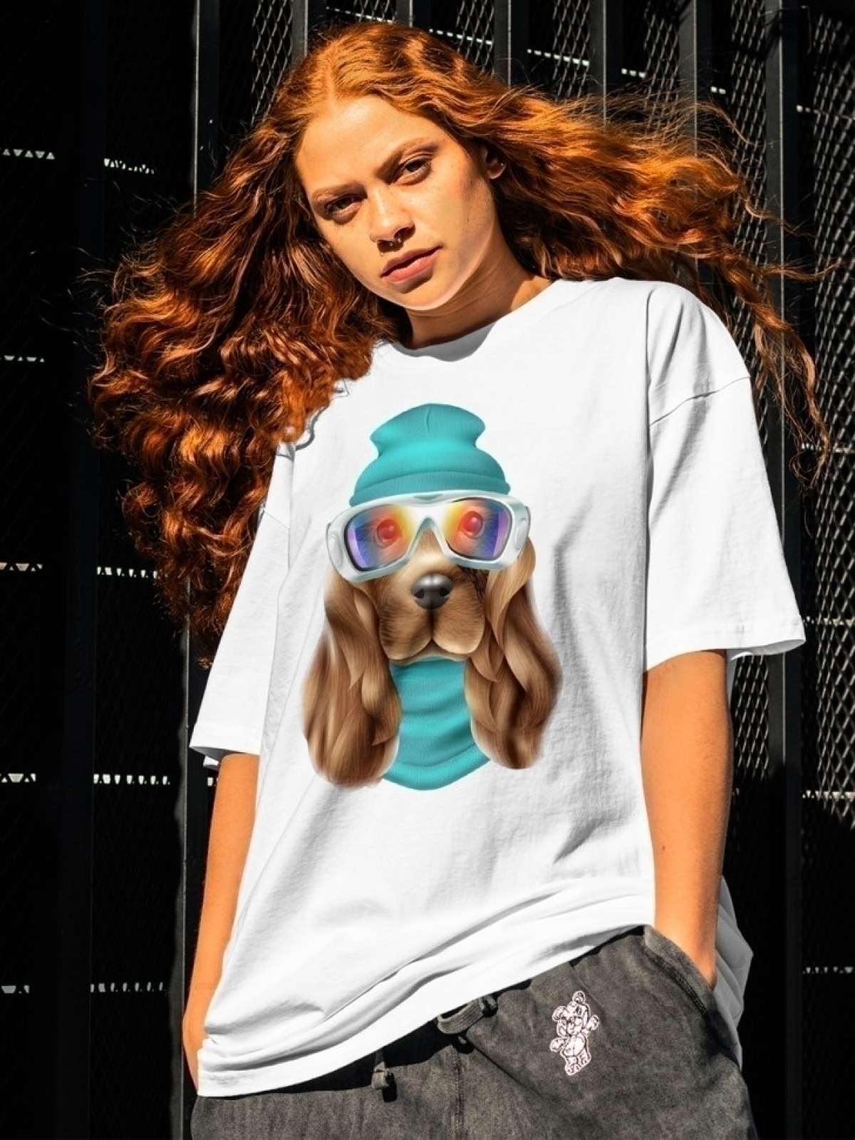 Футболка оверсайз с принтом собака 1 Футболка оверсайз с принтом собака 1