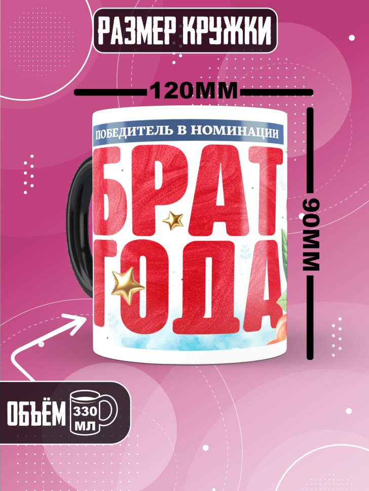 Кружка хамелеон с надписью любимому брату 