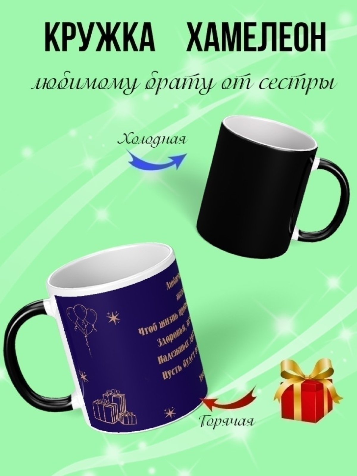 Кружка  подарок на день рождение брату от сестры.
