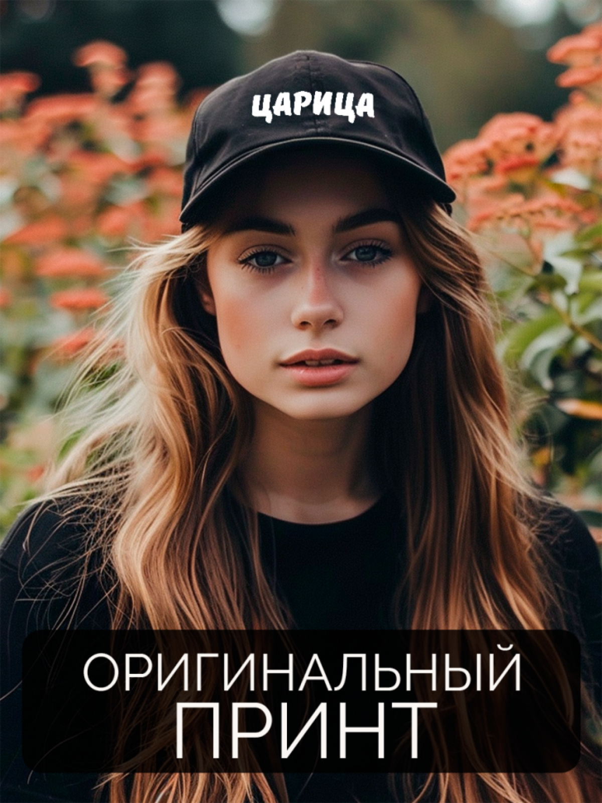 Бейсболка женская с принтом Царица