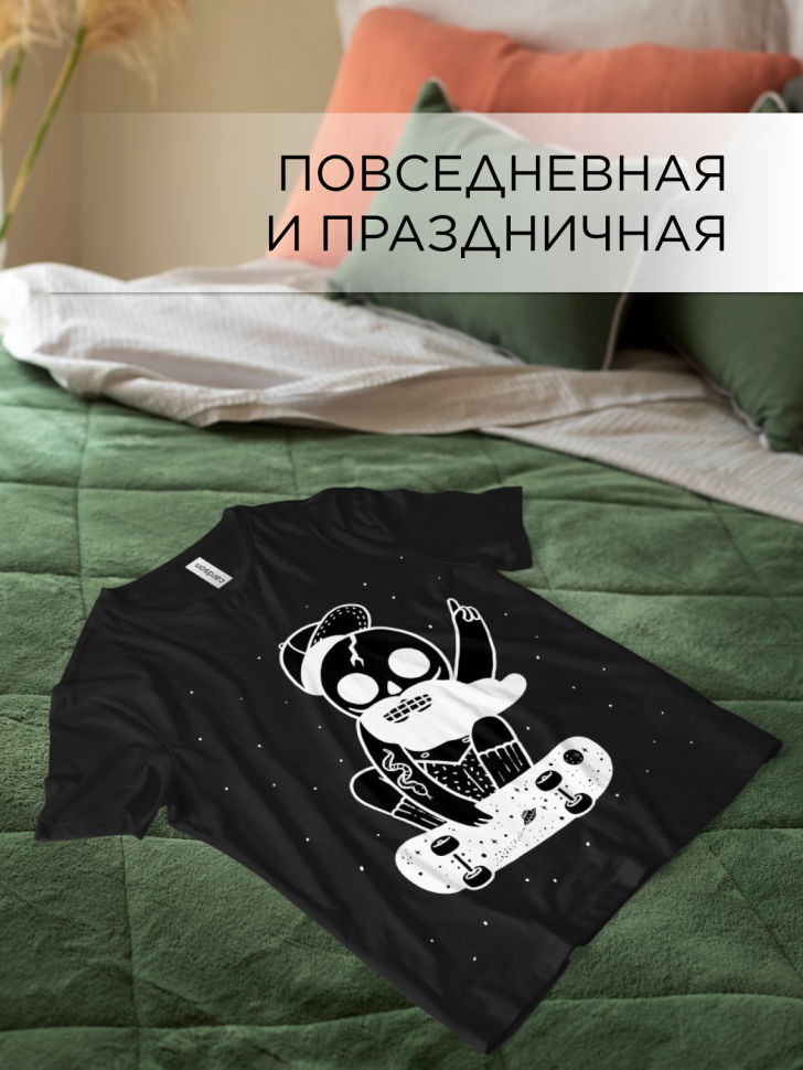 Футболка оверсайз универсальная с принтом Скейт Футболка оверсайз универсальная с принтом Скейт