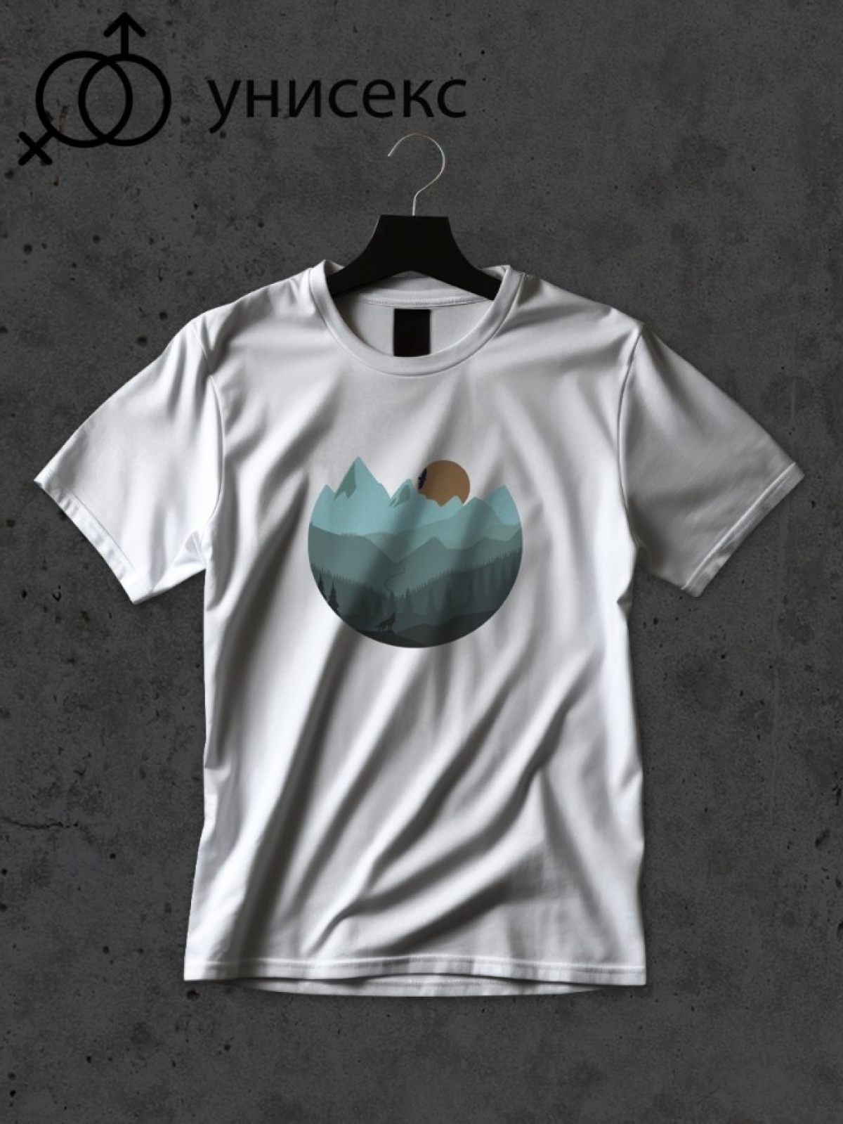 Футболка оверсайз принтом горы 3