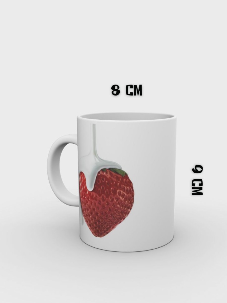 Кружка с клубникой Кружка с ягодами Кружка керамическая Круж