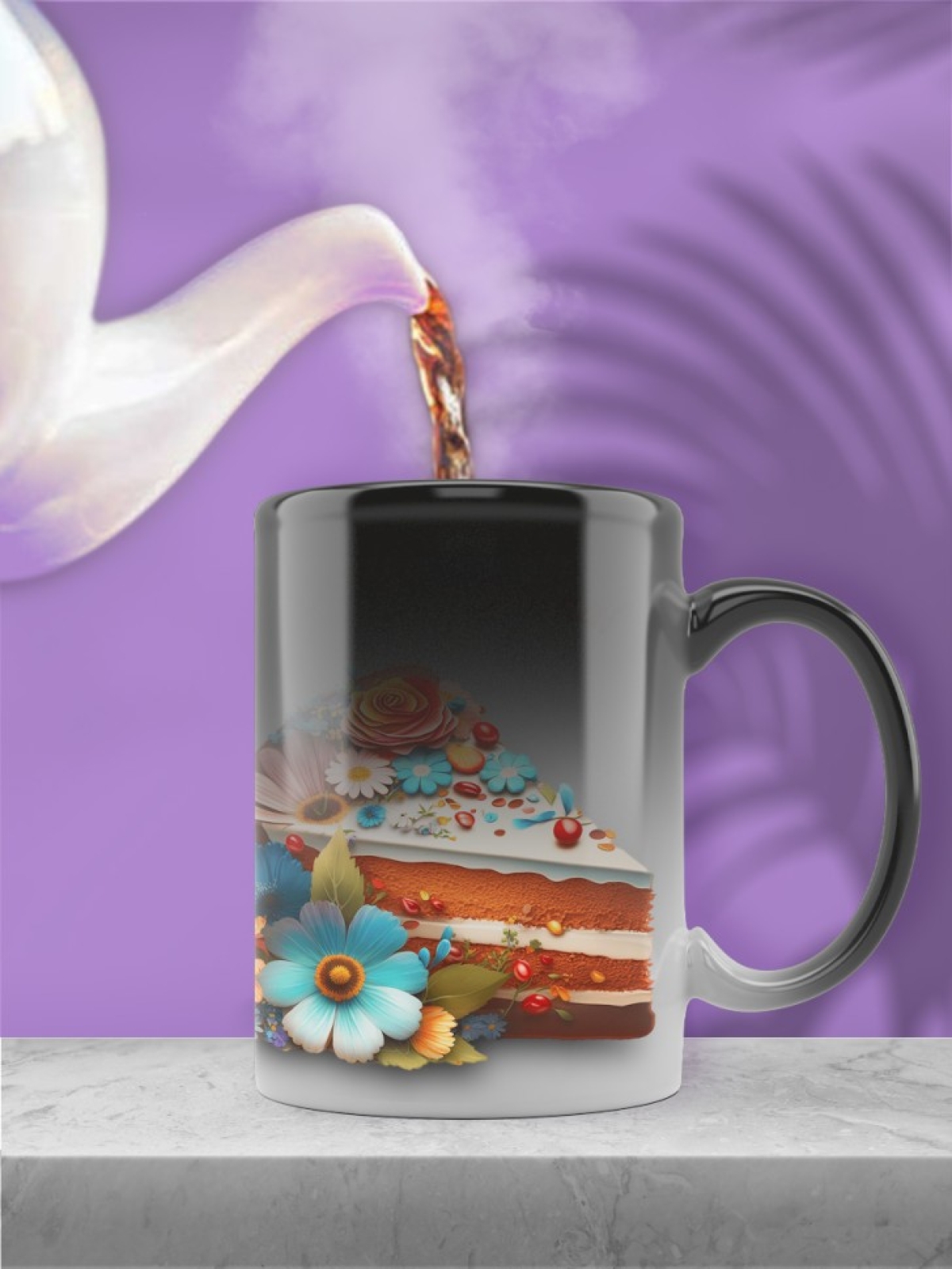 Кружка хамелеон керамическая большая для чая кофе в подарок