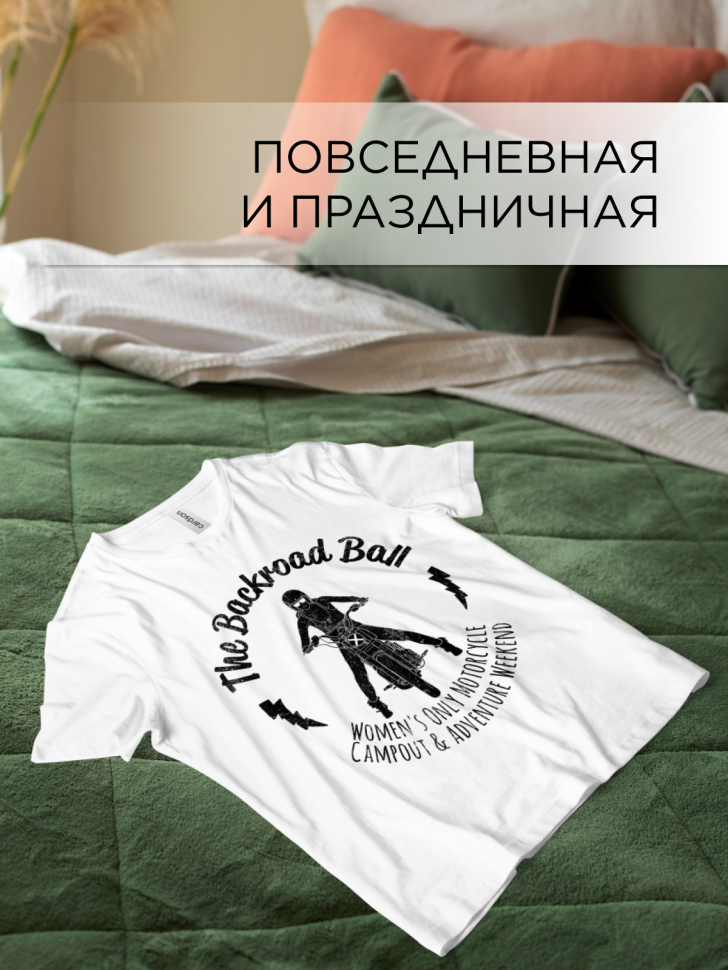 Футболка оверсайз универсальная с принтом Девушка Мотоцикл