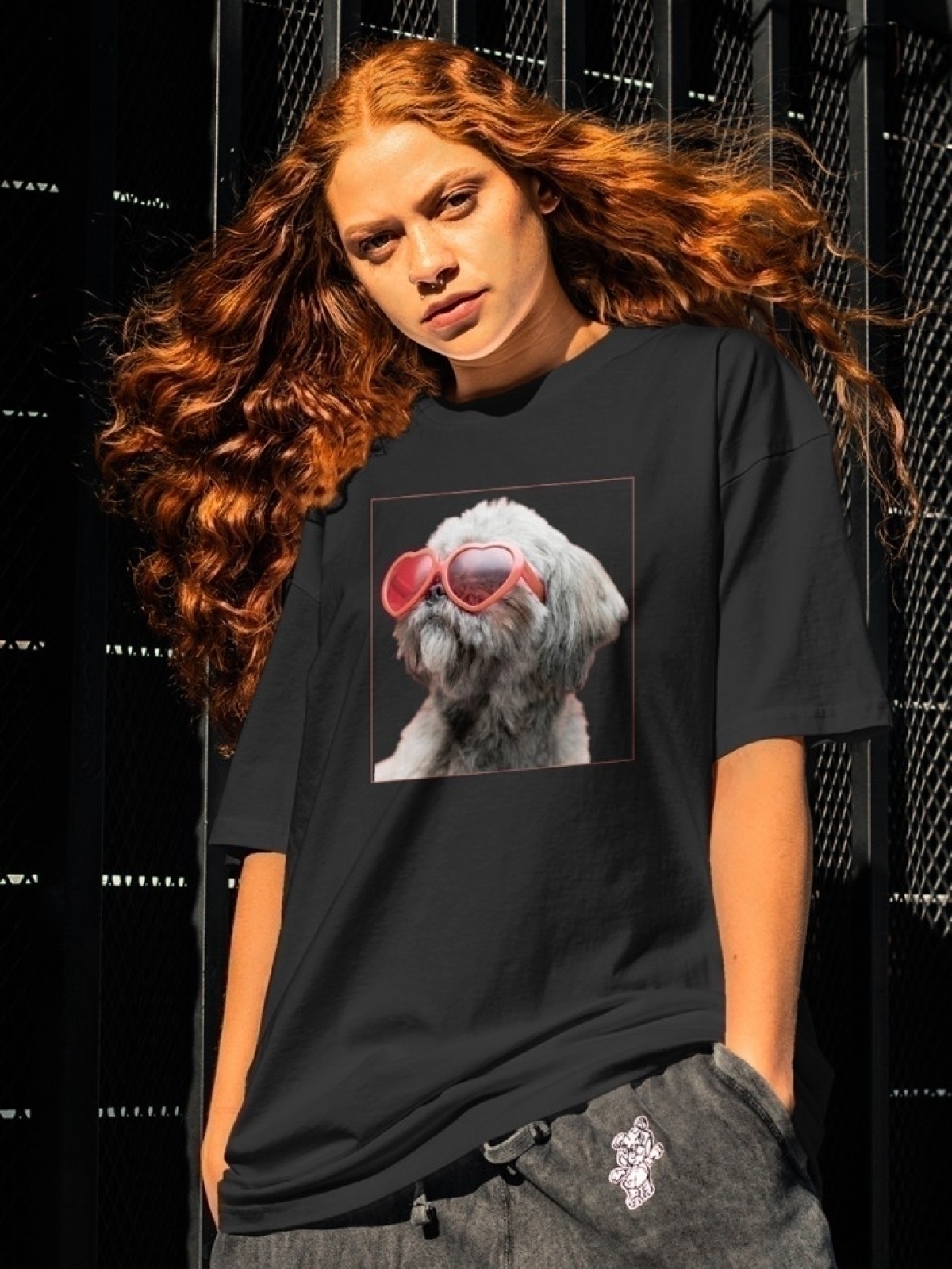 Футболка оверсайз с принтом собака 2 Футболка оверсайз с принтом собака 2