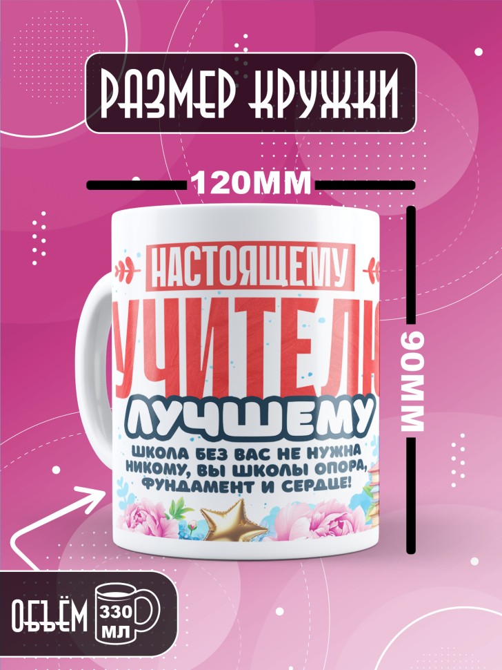 Кружка с принтом учителю в подарок