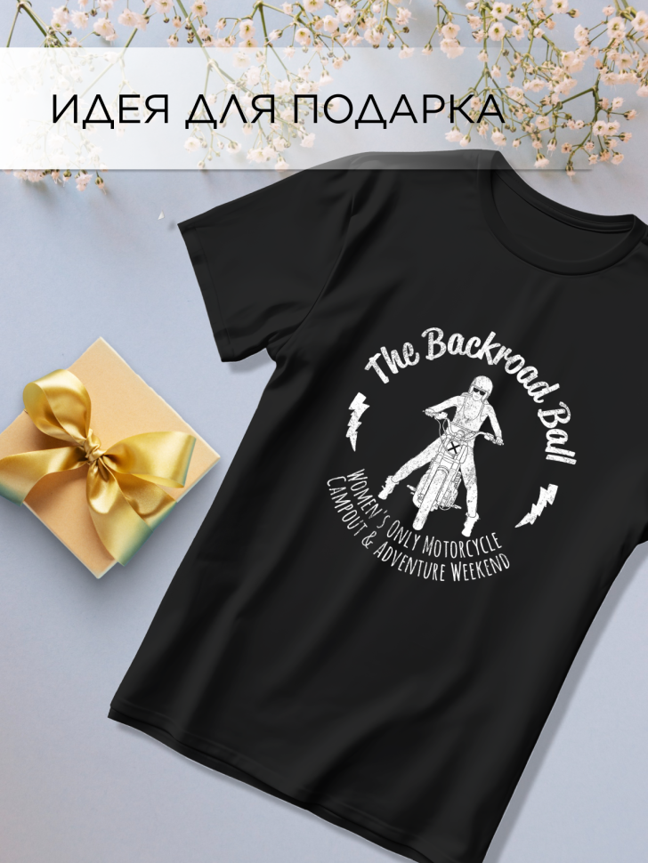 Футболка оверсайз универсальная с принтом Мотоцикл Девушка Футболка оверсайз универсальная с принтом Мотоцикл Девушка