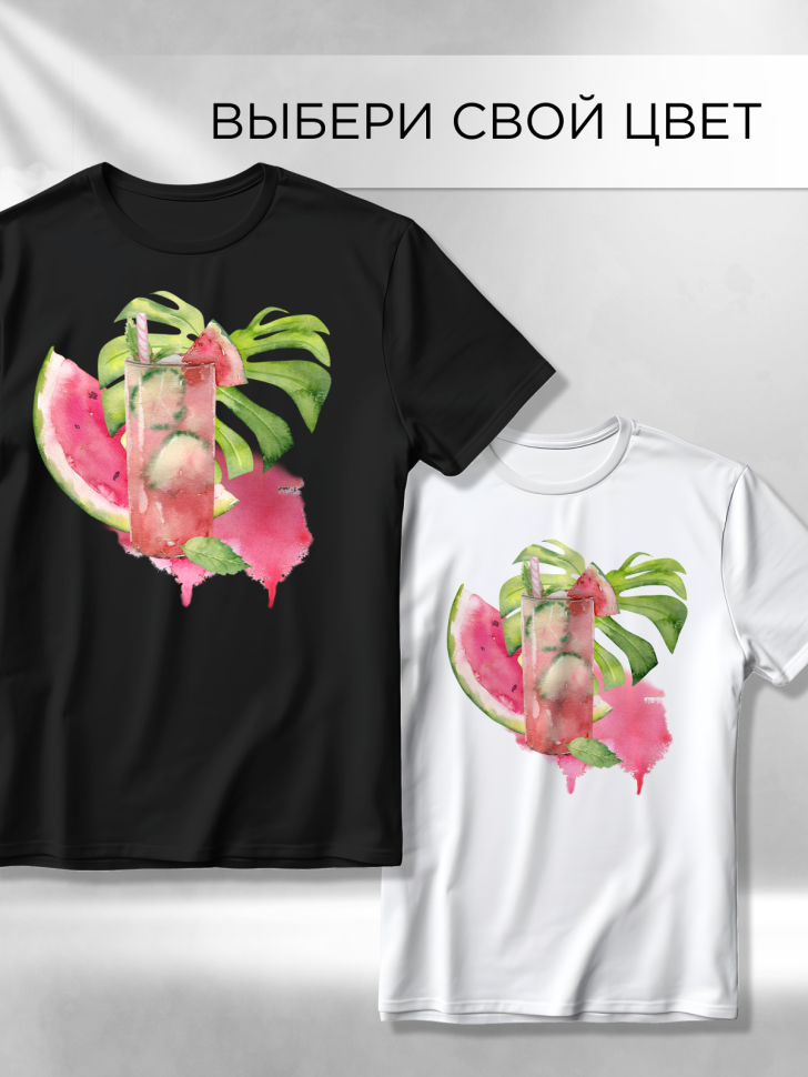 Футболка оверсайз с принтом Акварель белая