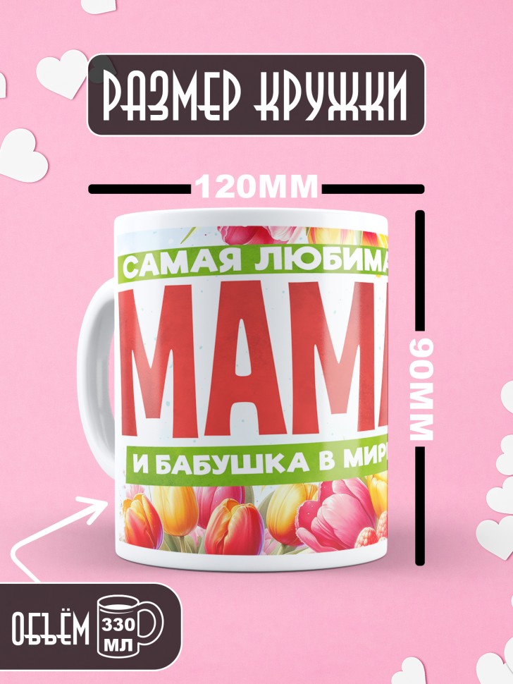 Кружка Самая любимая мама и бабушка в мире   