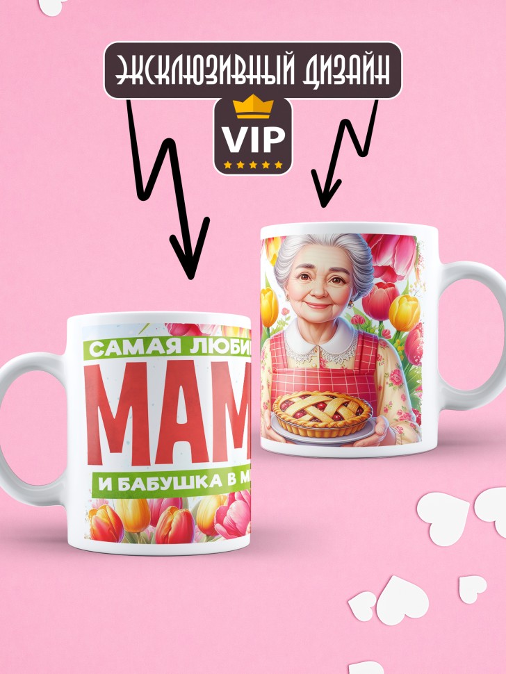 Кружка Самая любимая мама и бабушка в мире   