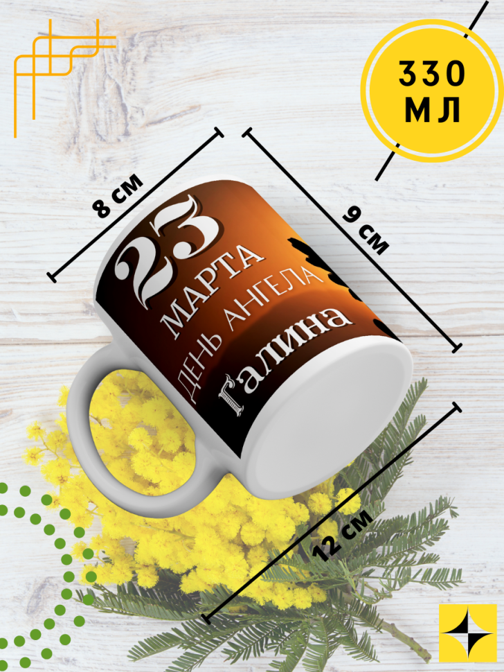 Кружка керамическая сувенир с принтом подарок на День ангела
