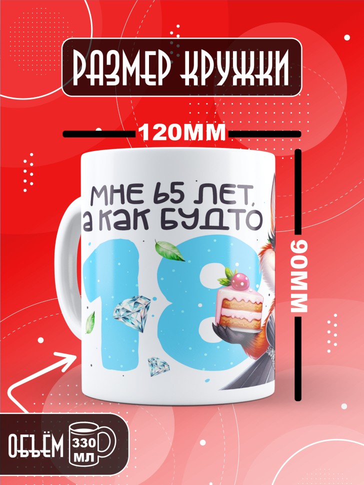 Кружка с прикольным принтом на день рождения женщине Кружка с прикольным принтом на день рождения женщине