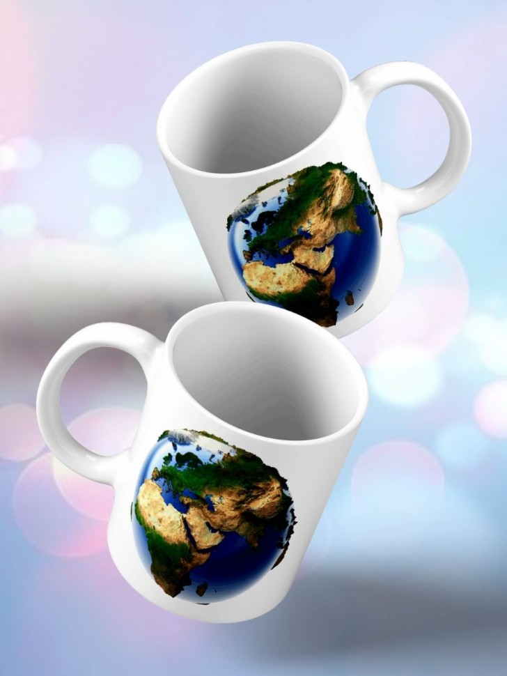 Кружка планета Земля 3д Чашка для чая кофе экологу учителю