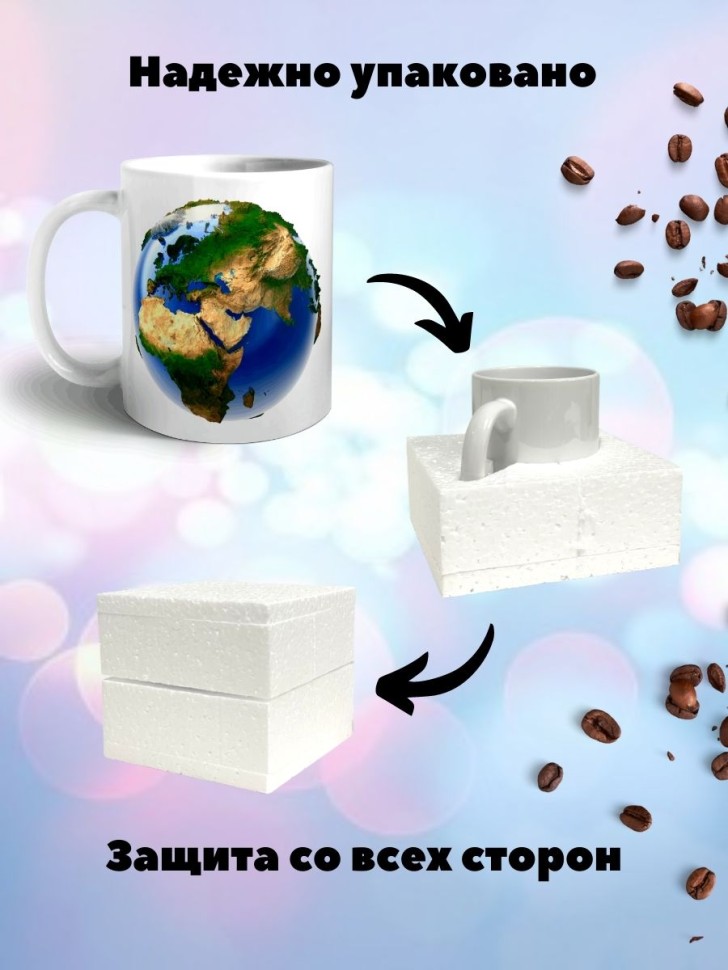 Кружка планета Земля 3д Чашка для чая кофе экологу учителю