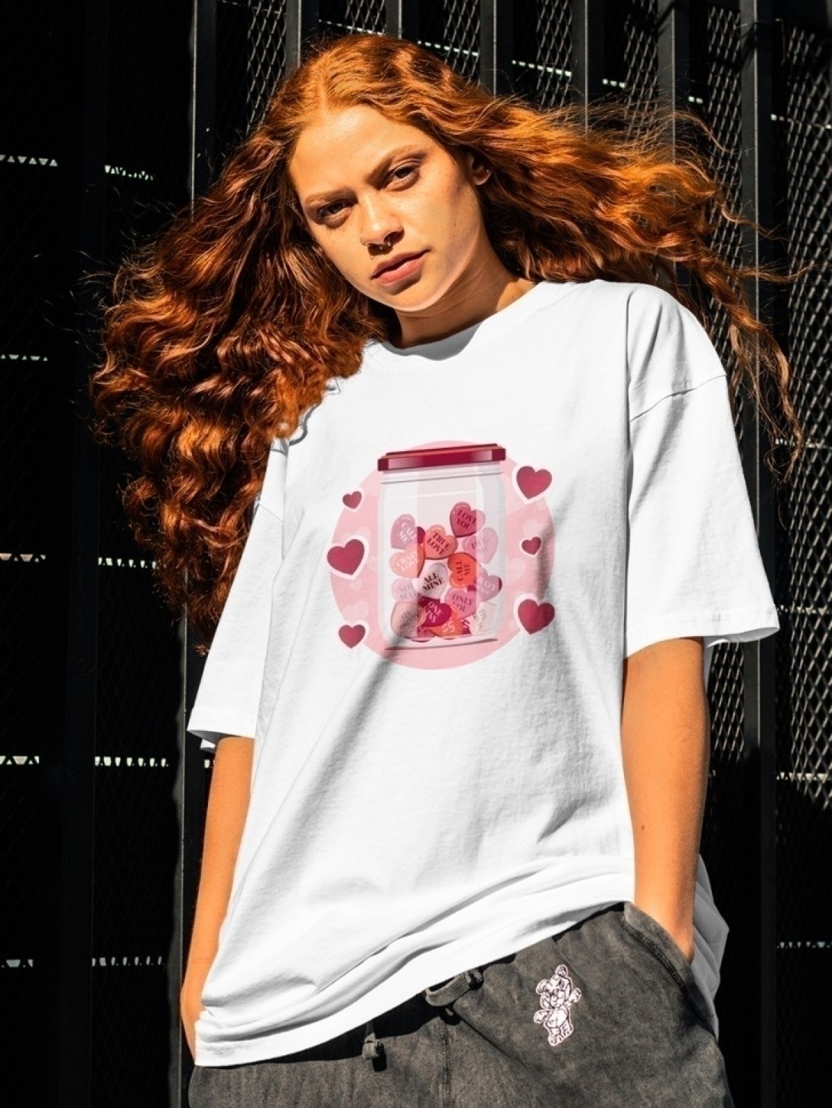 Футболка оверсайз с принтом бутылка любви 4 Футболка оверсайз с принтом бутылка любви 4