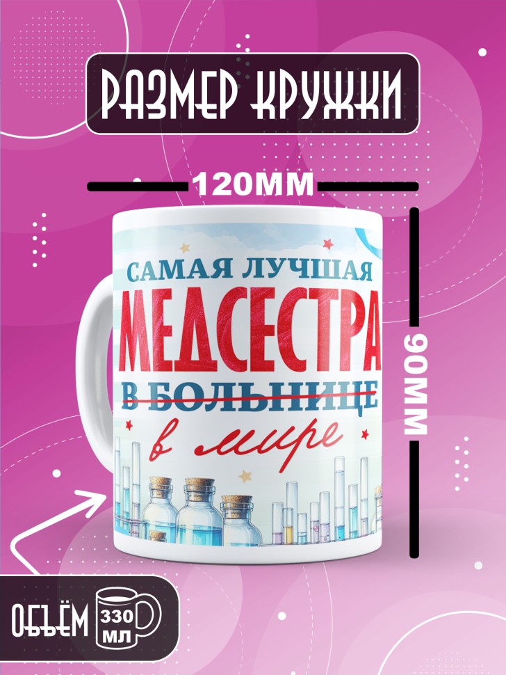 Кружка с надписью медсестре в подарок