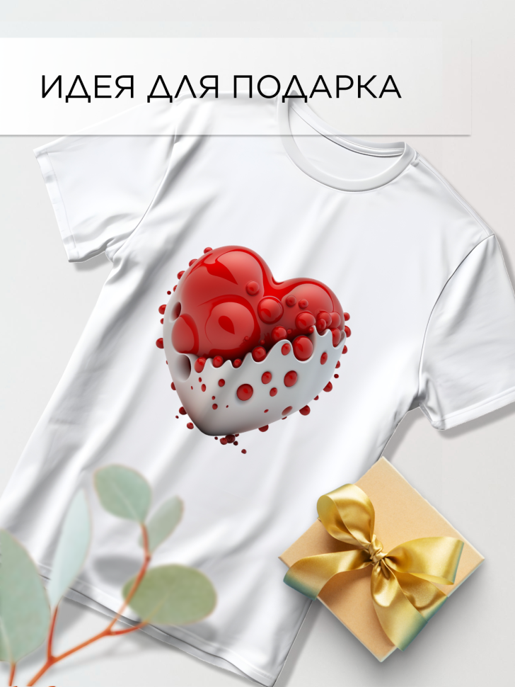 Футболка оверсайз с принтом Сердце капли