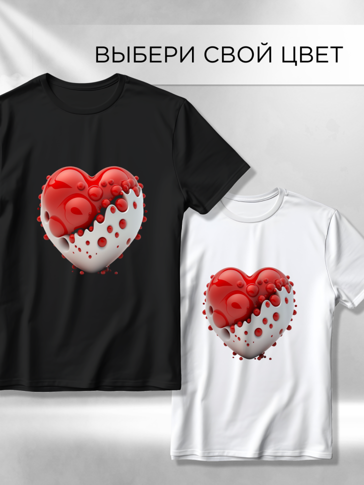 Футболка оверсайз с принтом Сердце капли