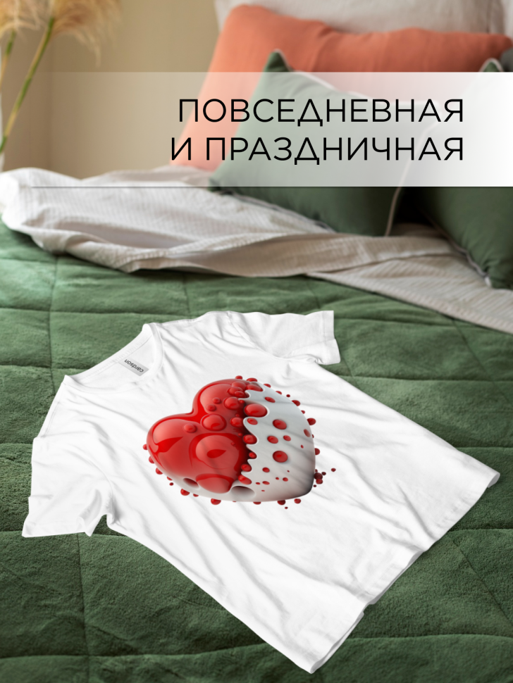 Футболка оверсайз с принтом Сердце капли