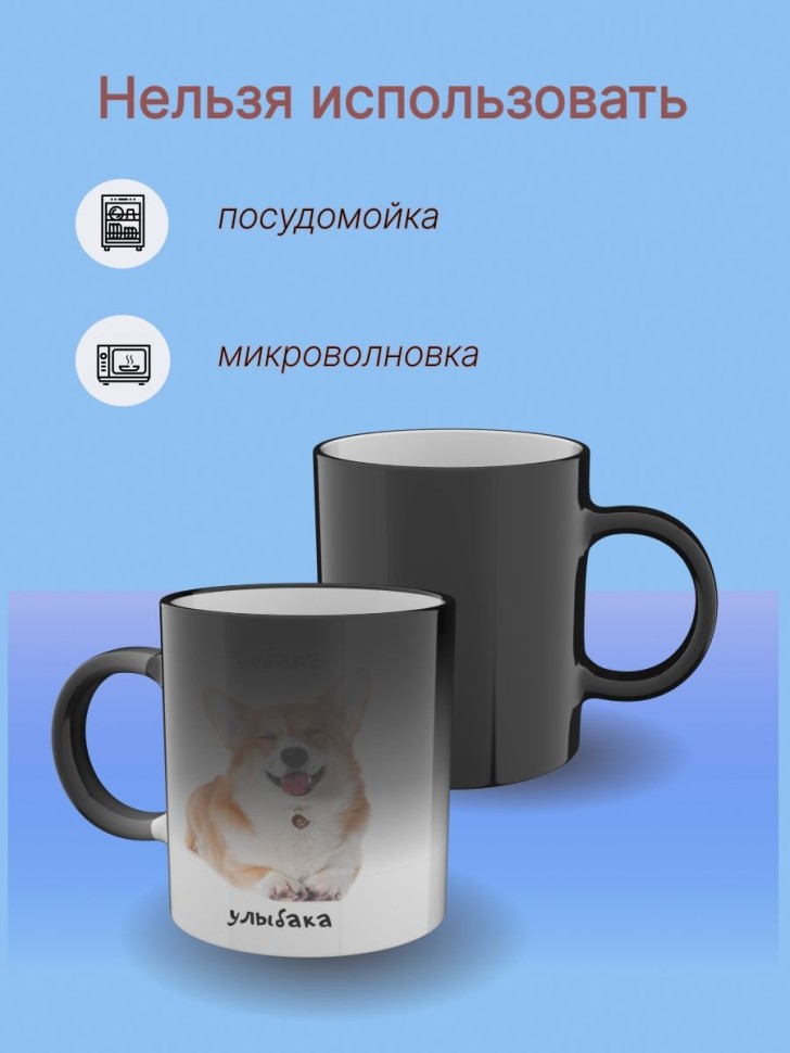 Кружка хамелеон керамическая большая для чая с принтом