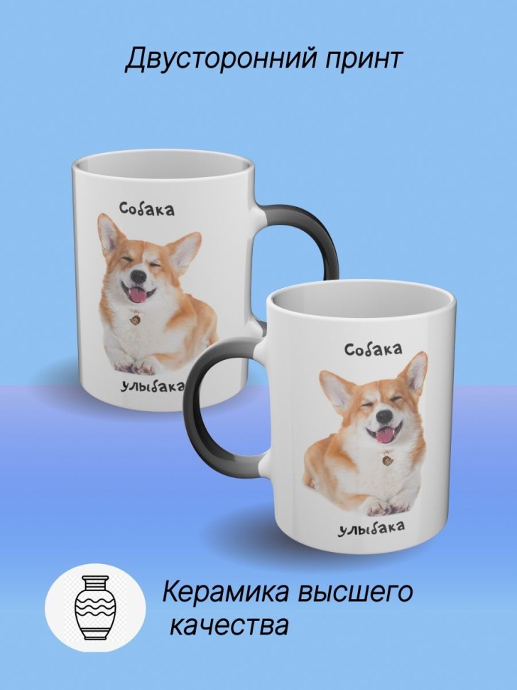 Кружка хамелеон керамическая большая для чая с принтом