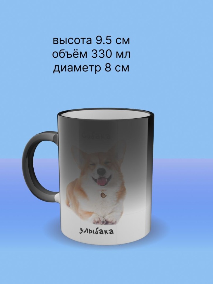 Кружка хамелеон керамическая большая для чая с принтом