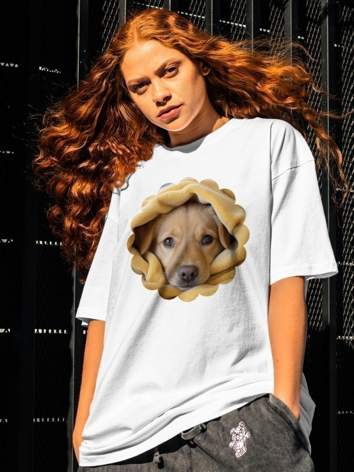 Футболка оверсайз с принтом собака 3 Футболка оверсайз с принтом собака 3