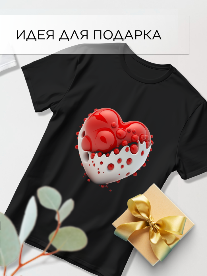 Футболка оверсайз с принтом Сердце капли