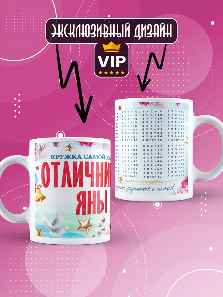 Кружка именная для школьницы Яны