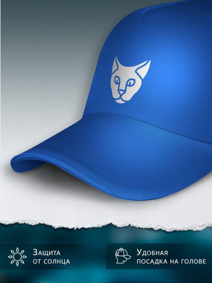 Бейсболка хлопок синяя женская летняя с принтом Кошка Бейсболка хлопок синяя женская летняя с принтом Кошка