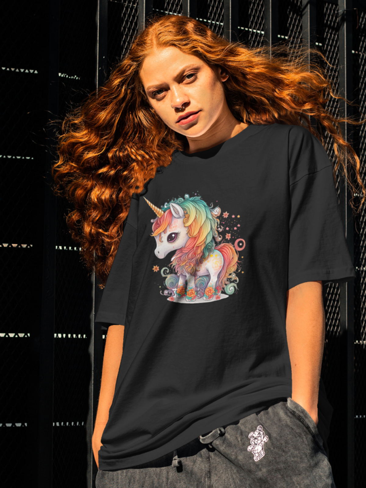 Футболка оверсайз единорог 8 Футболка оверсайз единорог 8
