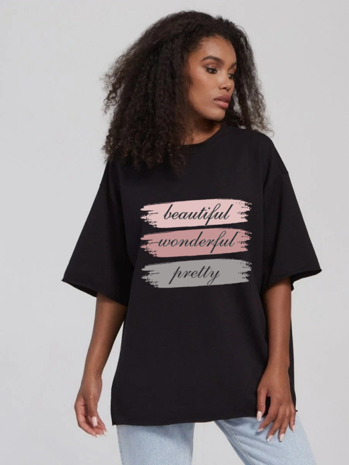Футболка женская с принтом черная wonderful 