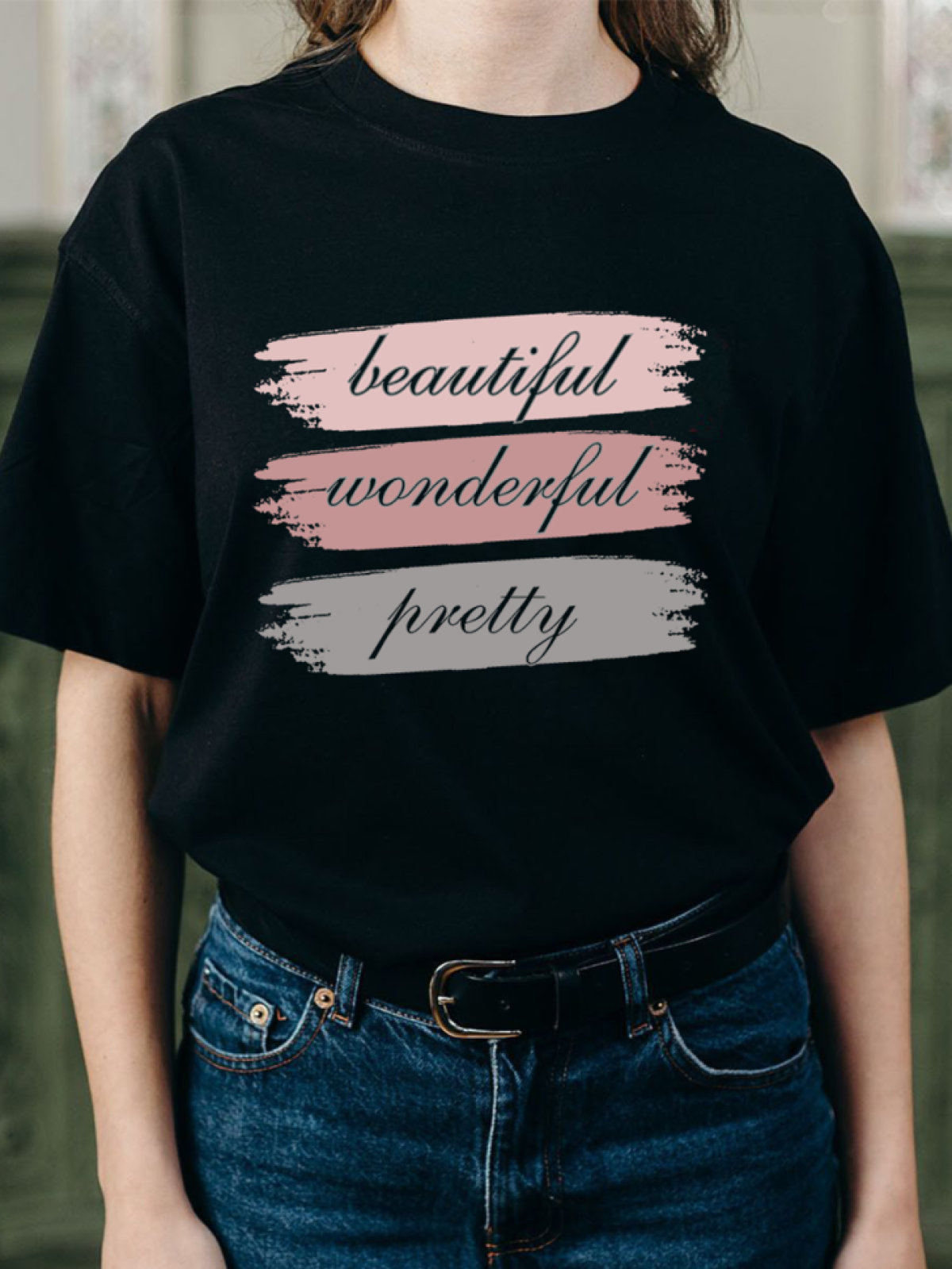 Футболка женская с принтом черная wonderful 