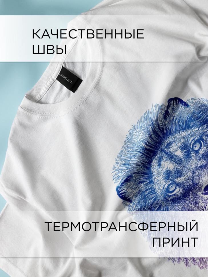 Футболка оверсайз универсальная с принтом Лев Овал Футболка оверсайз универсальная с принтом Лев Овал
