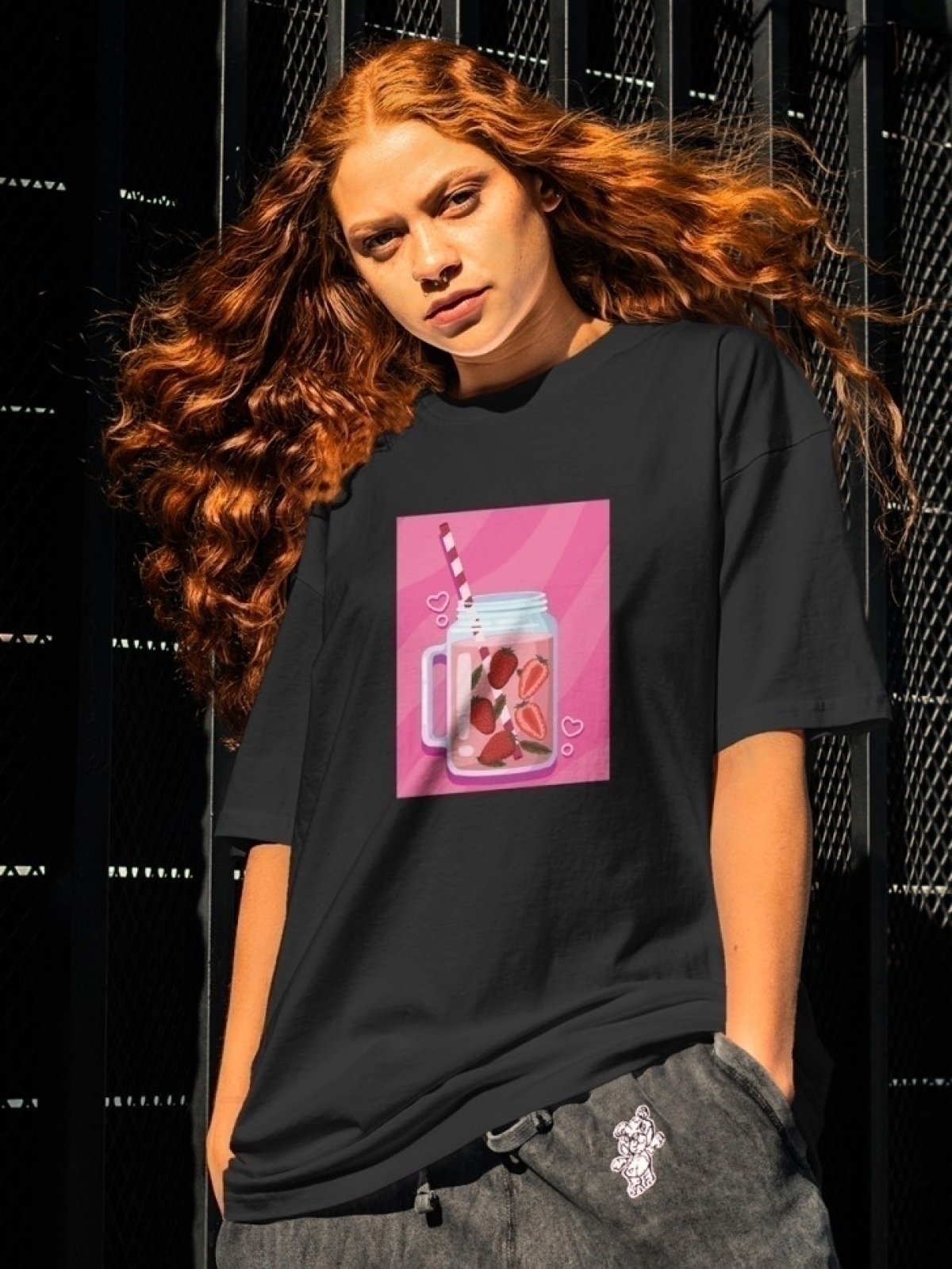 Футболка оверсайз с принтом бутылка любви 6 Футболка оверсайз с принтом бутылка любви 6