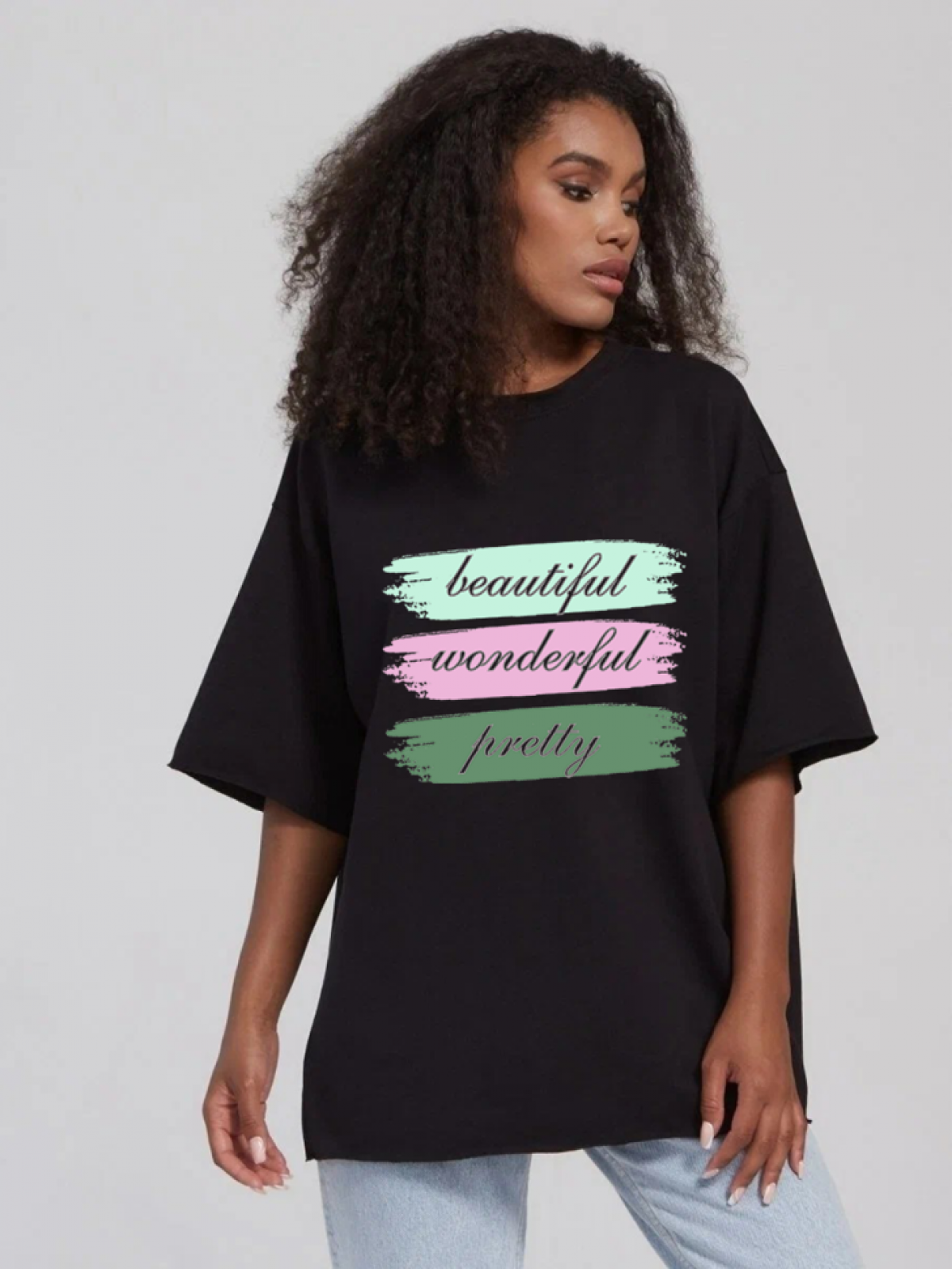 Футболка  черная женская wonderful  