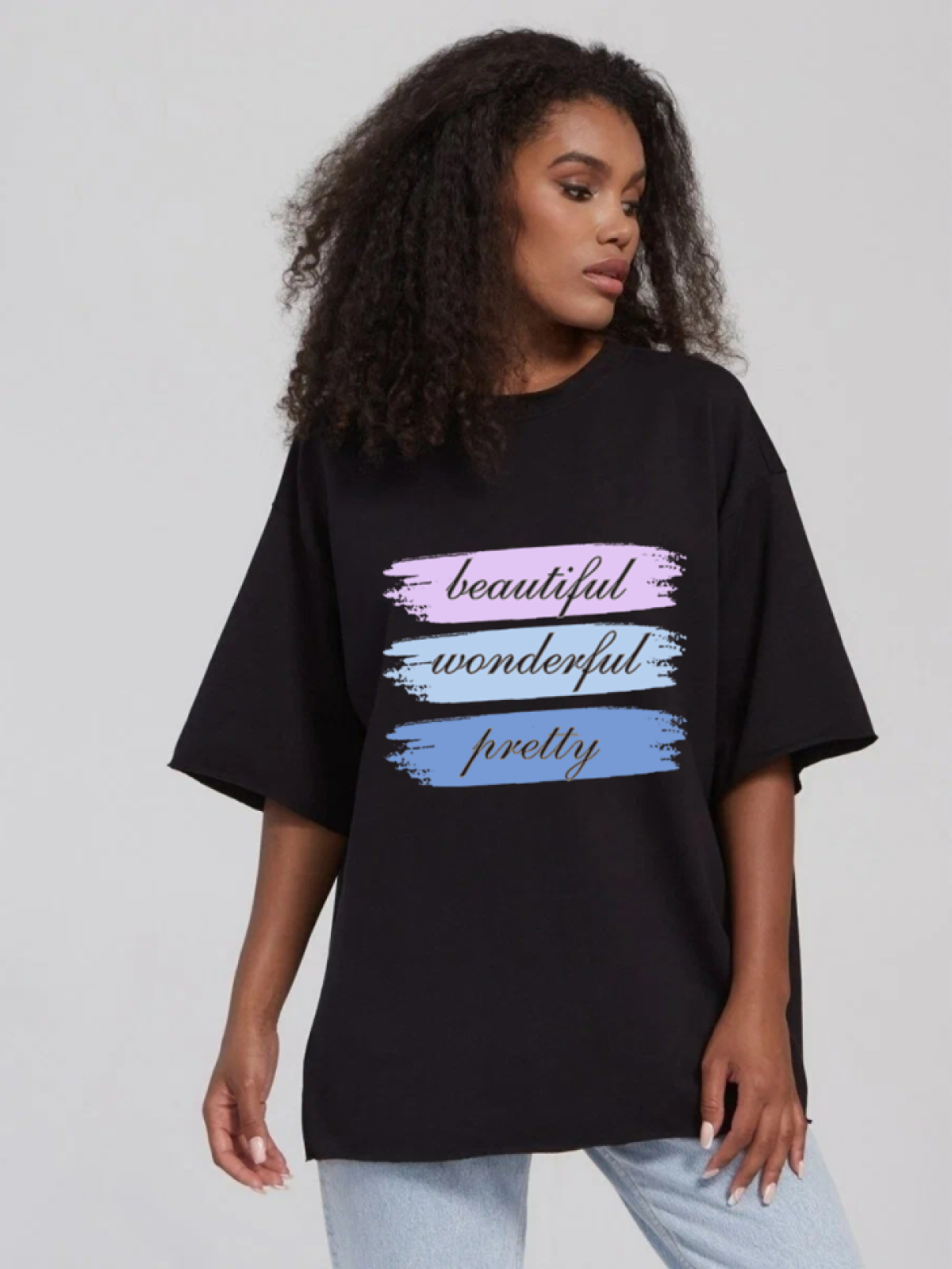 Футболка оверсайз женская черная