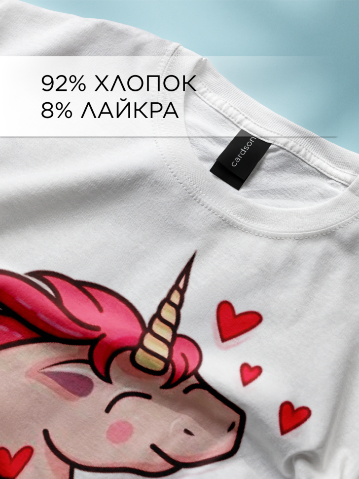 Футболка оверсайз с принтом Единорожка