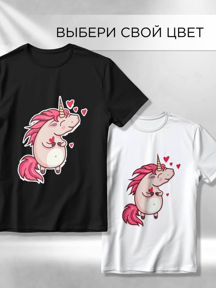 Футболка оверсайз с принтом Единорожка