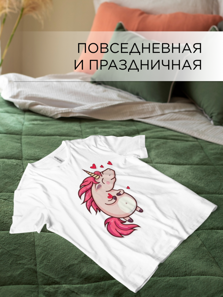 Футболка оверсайз с принтом Единорожка