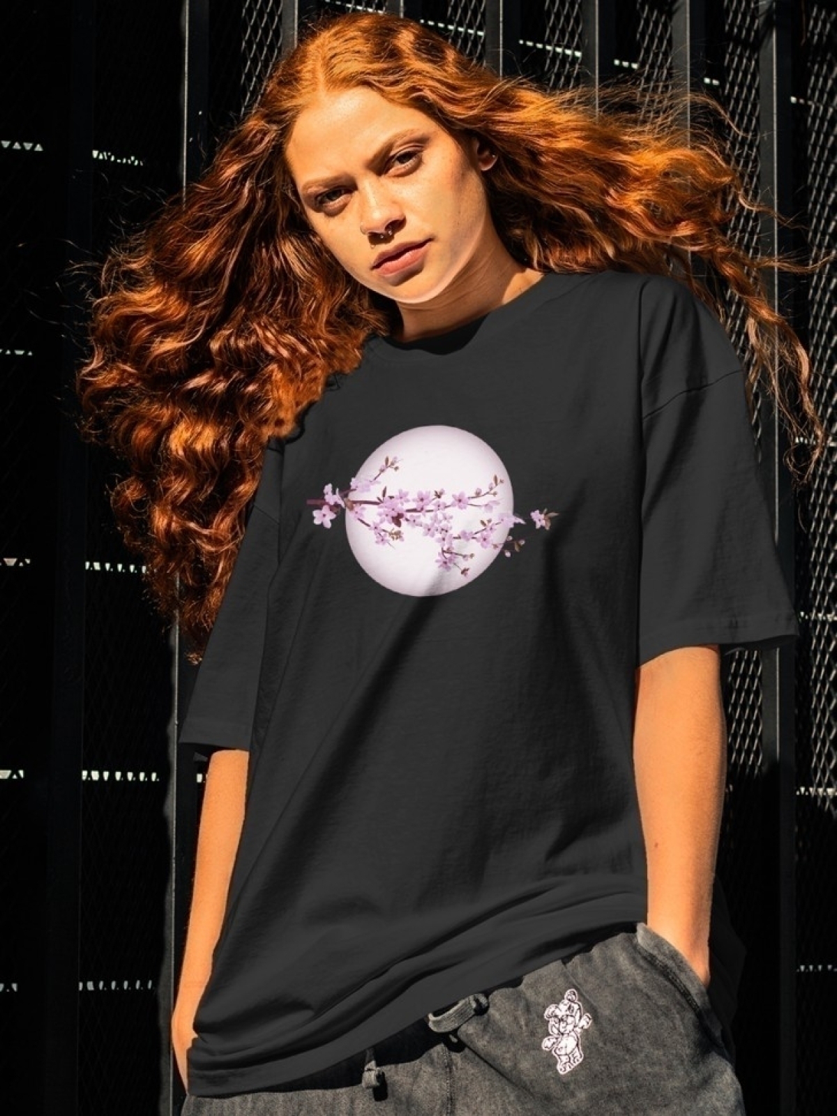 Футболка оверсайз с принтом сакура 1 Футболка оверсайз с принтом сакура 1