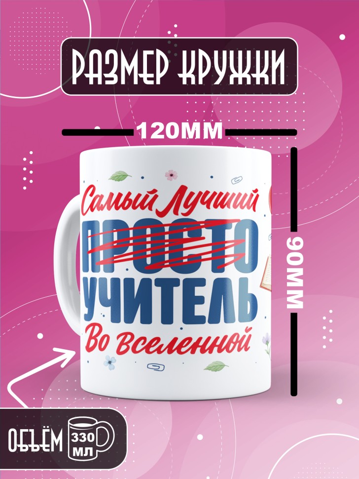 Кружка с принтом учителю в подарок