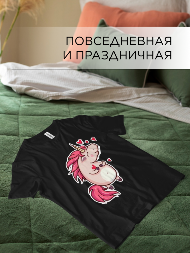 Футболка оверсайз с принтом Единорог