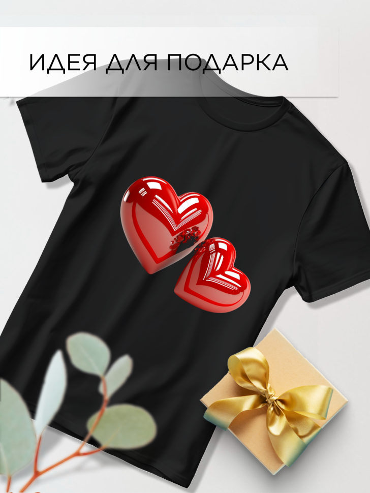 Футболка оверсайз с принтом Сердце розы 1