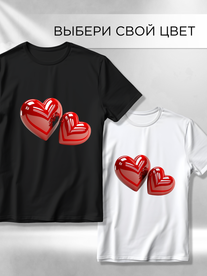 Футболка оверсайз с принтом Сердце розы 1