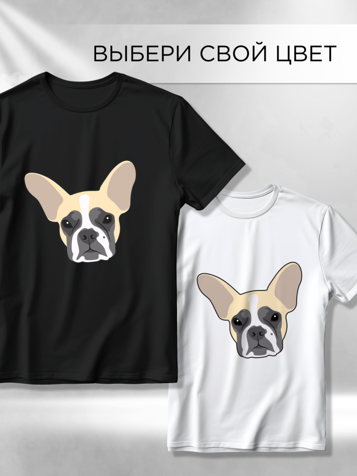 Футболка оверсайз с принтом Бульдожка черная Футболка оверсайз с принтом Бульдожка черная