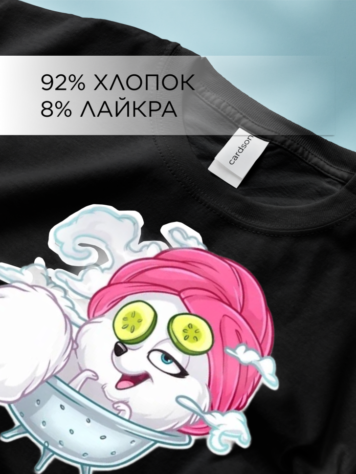 Футболка оверсайз с принтом Релакс черная