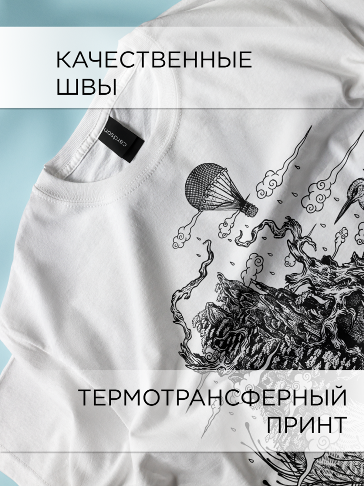 Футболка оверсайз универсальная с принтом Панда Горы Футболка оверсайз универсальная с принтом Панда Горы